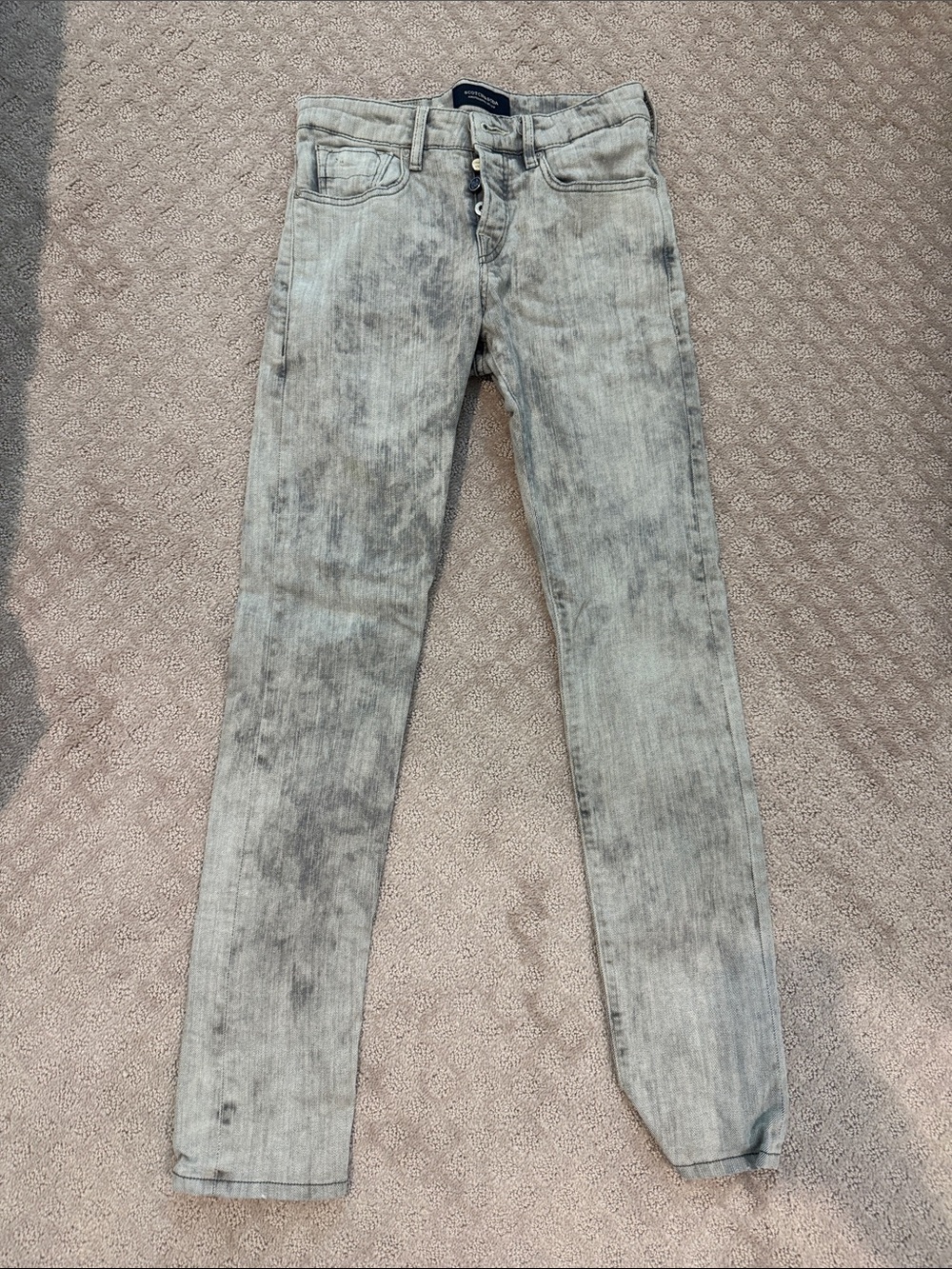 Scotch & Soda Men's Skinny Jeans in Light Gray Mottled Wash